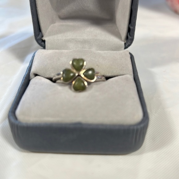 Jewelry - Connemara marble / sterling 4 leaf clover ring from Ireland